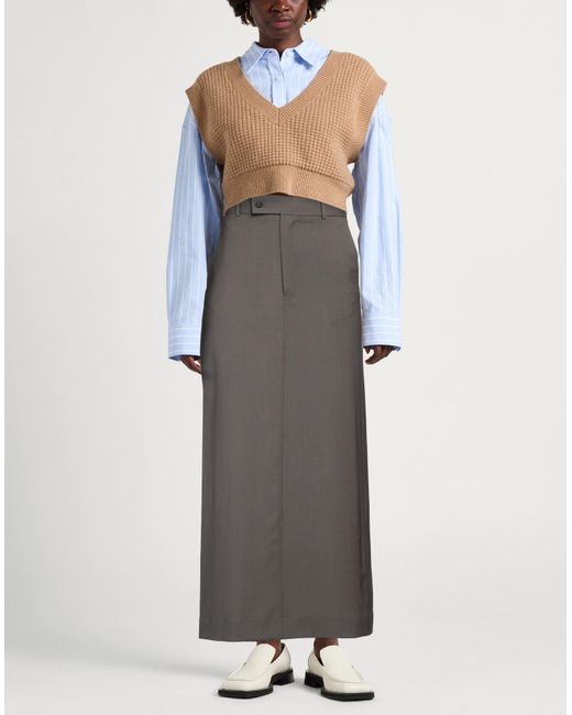 MM6 by Maison Martin Margiela Gray Maxi Skirt Virgin Wool