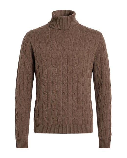 Messagerie Brown Turtleneck Virgin Wool for men