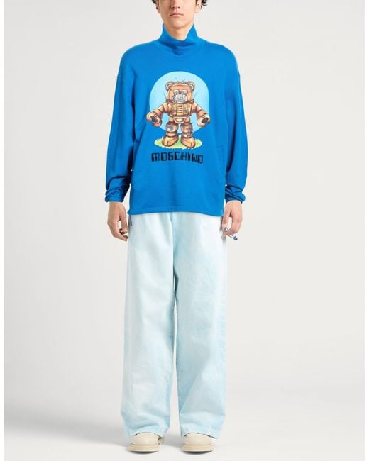Moschino Blue Couture Sweatshirt Organic Cotton for men
