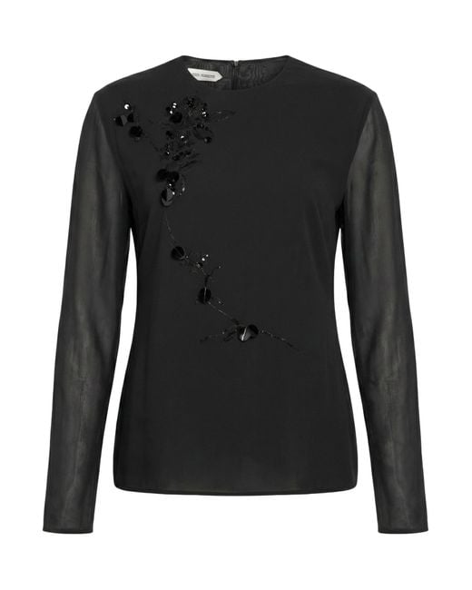 Alberta Ferretti Black Top Silk, Elastane