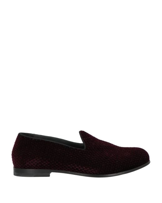 Giorgio Armani Black Plum Loafers Textile Fibers for men