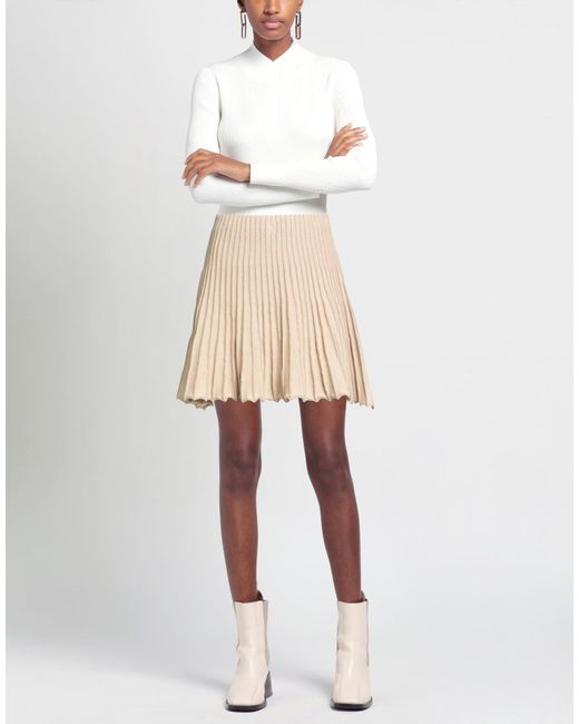 Akep Natural Mini Skirt Cotton, Polyester, Metallic Polyester