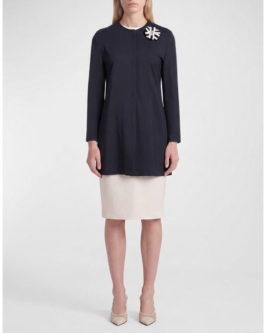 Marella Blue Midnight Jacket Viscose, Polyamide, Elastane