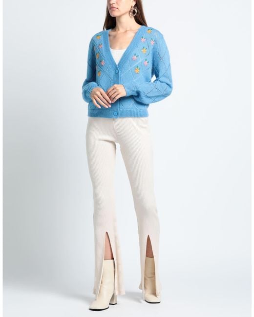 WEILI ZHENG Blue Cardigan