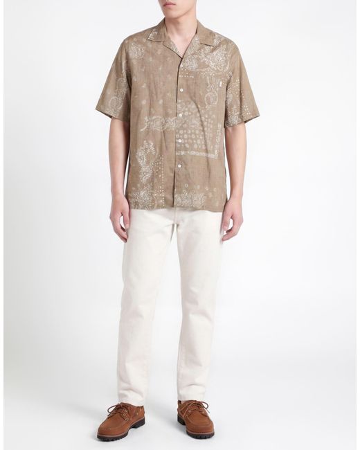 Woolrich Natural Sand Shirt Cotton for men