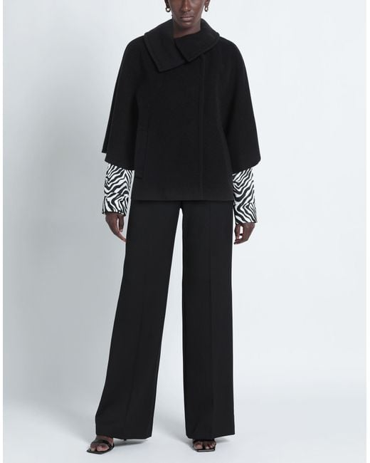 Cinzia Rocca Black Coat Wool, Polyamide, Cashmere