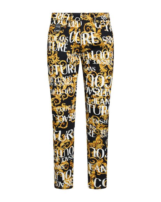 Versace Jeans Couture Metallic Pants Cotton, Elastane for men