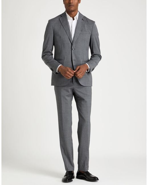 Paoloni Gray Suit Virgin Wool for men