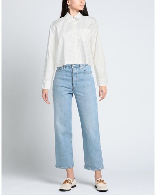 Maje White Shirt Cotton, Polyamide, Elastane
