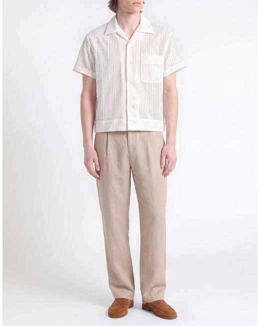 Second Layer White Ivory Shirt Polyester for men