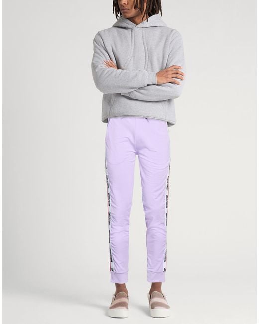 Moschino Purple Lilac Pants Cotton, Elastane for men
