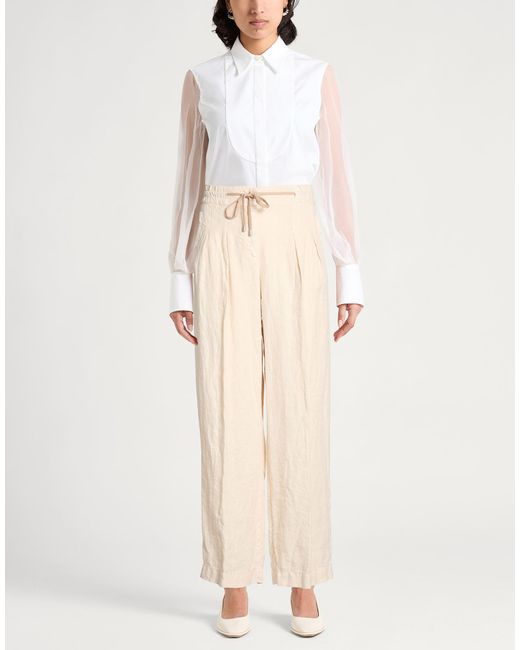 Peserico White Easy Pants Linen