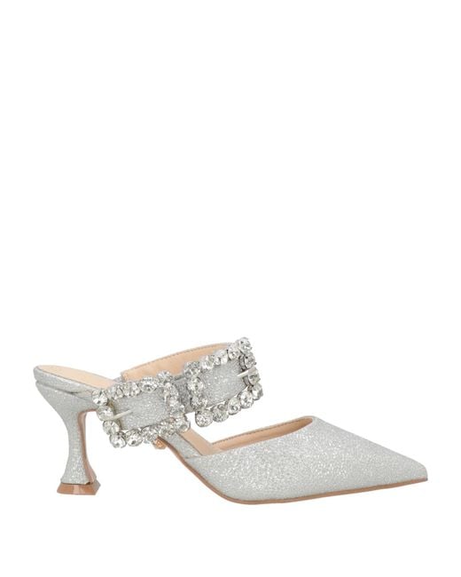 Twenty Four Haitch White Mules & Clogs