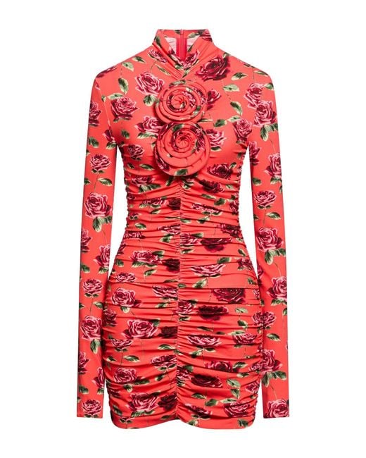 Magda Butrym Red Coral Mini Dress Viscose, Elastane