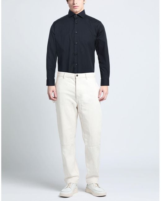STANDBRIDGE Blue Midnight Shirt Cotton, Polyamide, Elastane for men