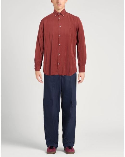 Brooksfield Red Rust Shirt Lyocell for men