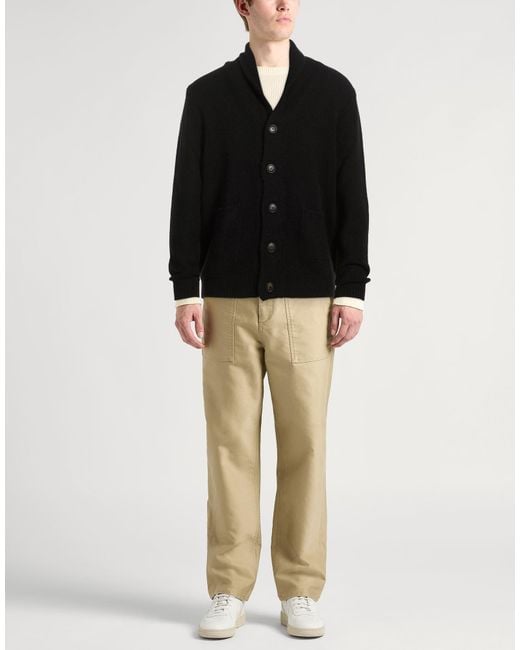 Fedeli Black Cardigan Cashmere for men