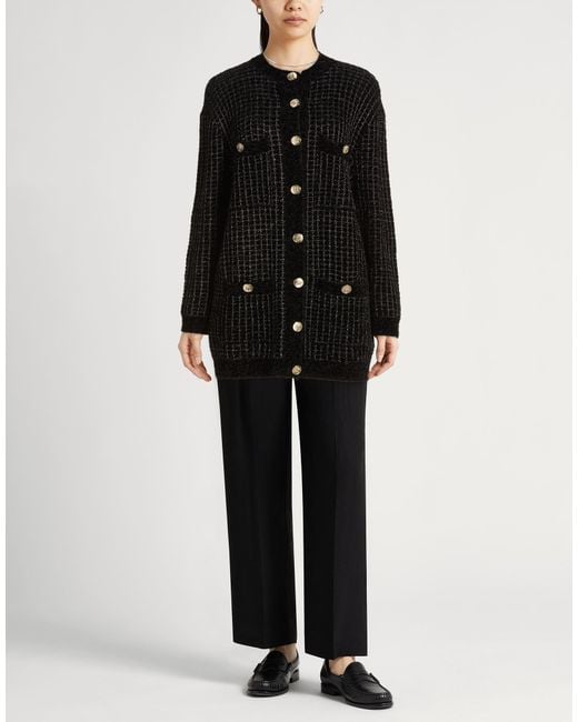 Emporio Armani Black Cardigan Polyamide, Viscose, Metallic Fiber, Elastane