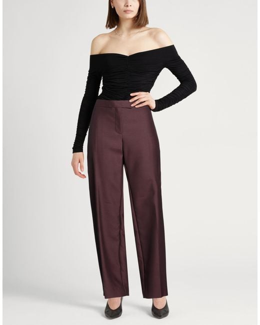 Khaite Purple Pants Virgin Wool, Silk