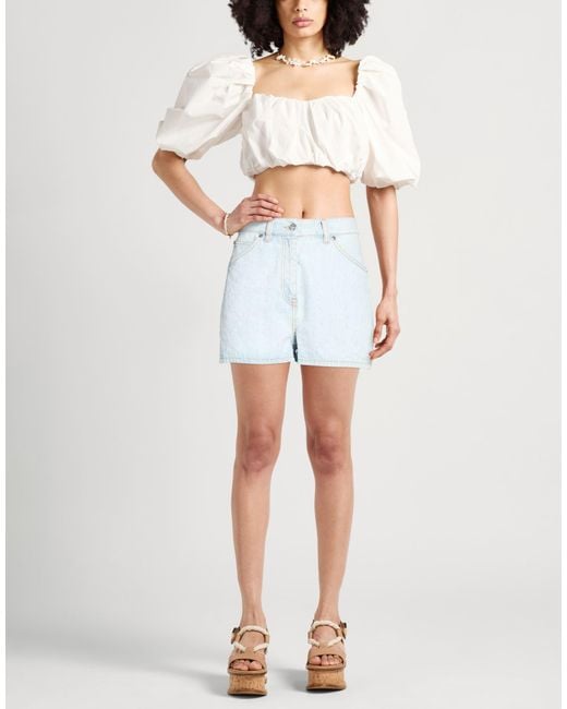 MSGM Blue Denim Shorts