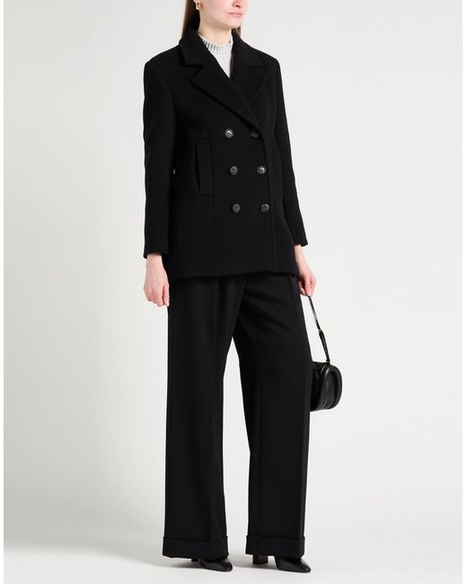 Pinko Black Coat Wool, Polyamide