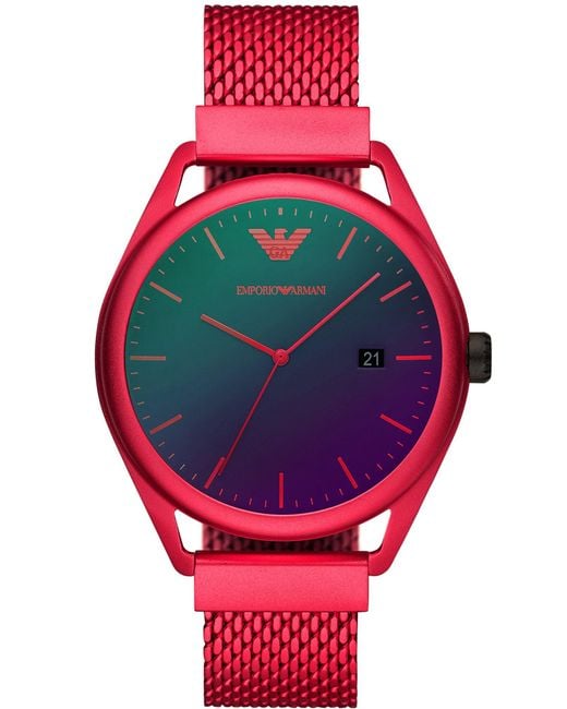 Emporio Armani Red Wrist Watch for men
