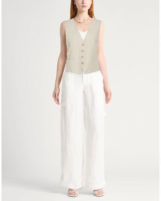 P.A.R.O.S.H. White Light Tailored Vest Viscose, Linen