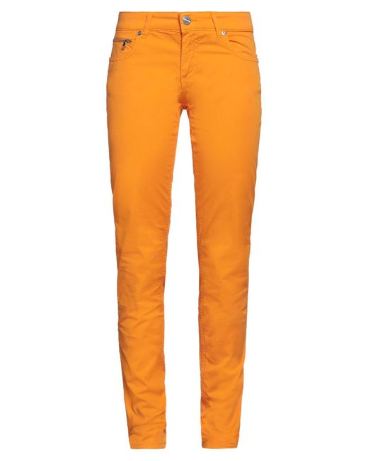 Dirk Bikkembergs Orange Pants Cotton, Elastane