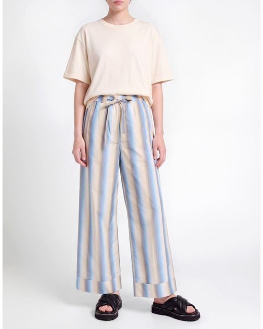 Ganni Blue Pants Cotton