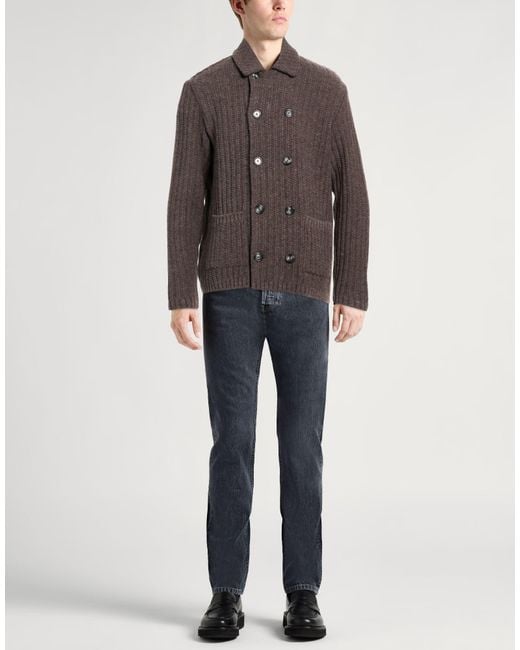 Officina 36 Brown Dark Cardigan Acrylic, Wool, Alpaca Wool for men