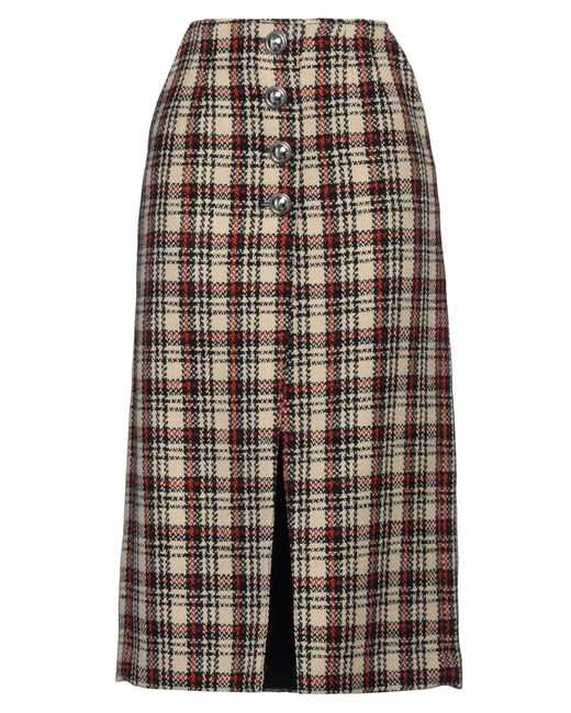 Rabanne White Cream Midi Skirt Wool, Cotton