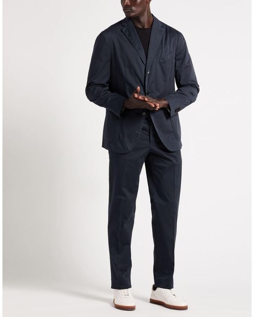 Boglioli Blue Suit Cotton, Elastane for men