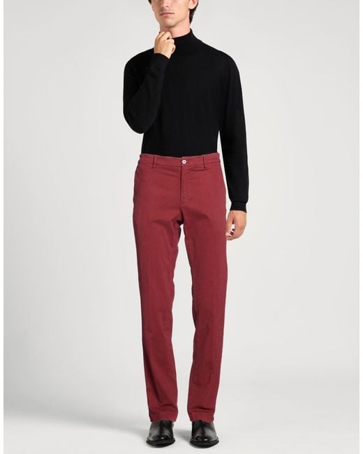 Mason's Red Pants Modal, Cotton, Elastane for men