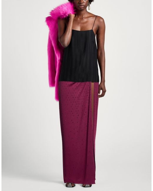 ANDAMANE Purple Maxi Skirt Polyester, Elastane