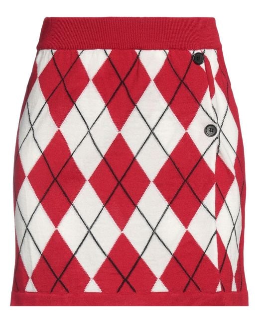 MSGM Red Mini Skirt Virgin Wool
