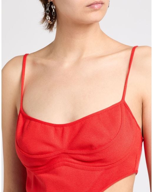 Mugler Red Bodysuit Viscose, Polyester