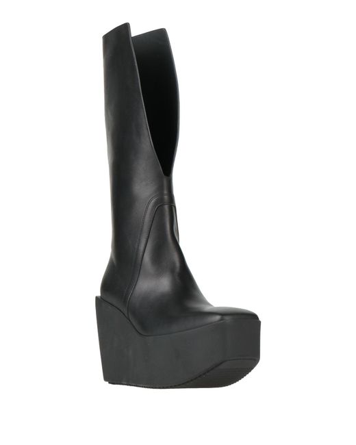 Rick Owens Black Boot Leather