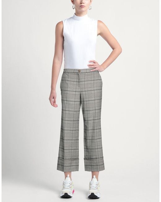 Elena Miro Gray Pants Polyester, Viscose, Elastane