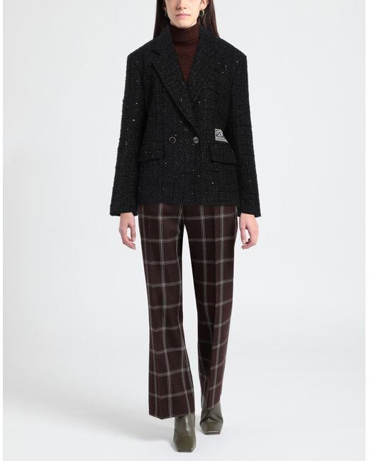 Gcds Black Sequin Embellished Tweed Double-Breasted Blazer