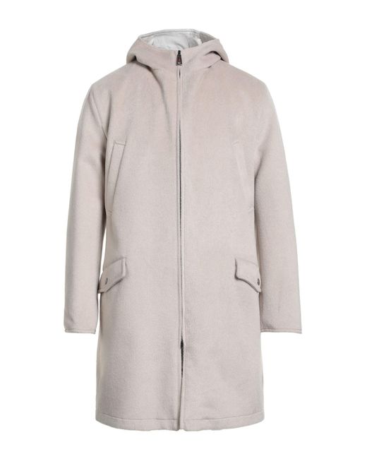 KIRED Gray Cream Coat Polyester, Acrylic, Wool for men