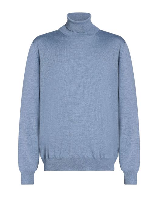 Tagliatore Blue Turtleneck Virgin Wool for men