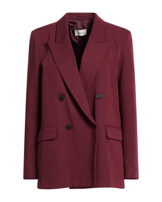 ViCOLO Purple Burgundy Blazer Polyester, Viscose, Elastane