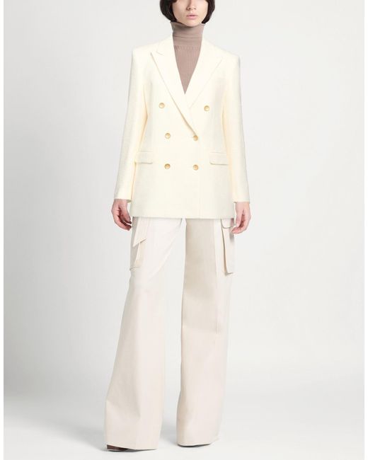 Tagliatore 0205 Natural Ivory Blazer Wool, Polyamide