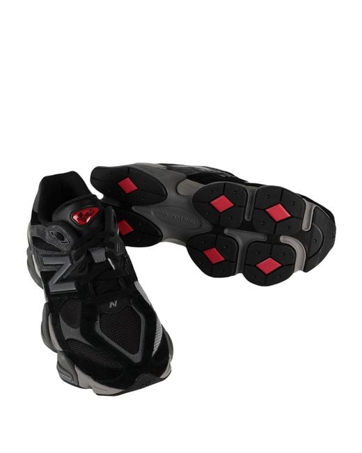 New Balance Black 9060 Sneakers Leather, Textile Fibers for men