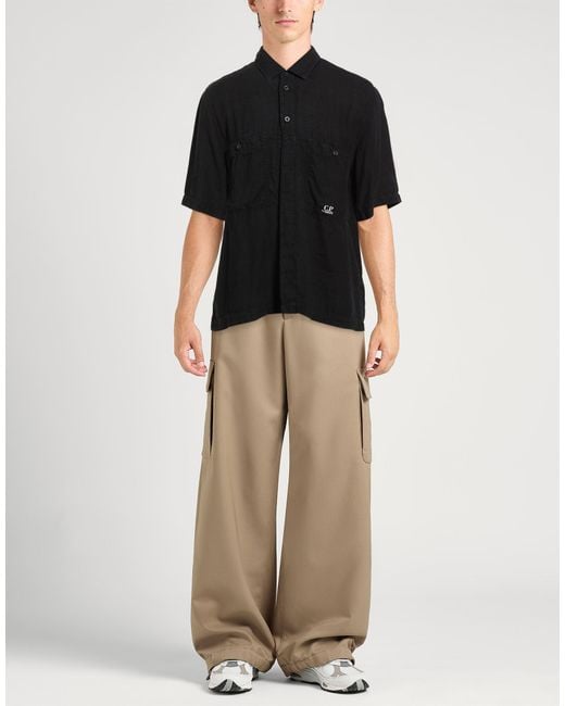C P Company Black Shirt Linen for men