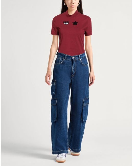 Chiara Ferragni Red T-Shirt Cotton