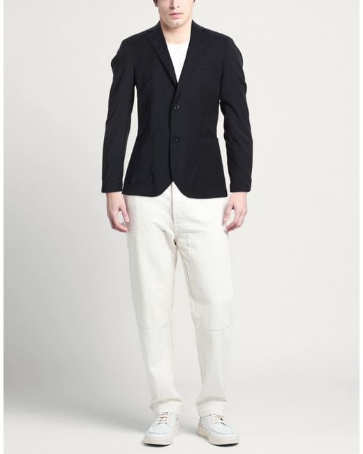 Exte Blue Midnight Blazer Polyester, Wool, Elastane for men