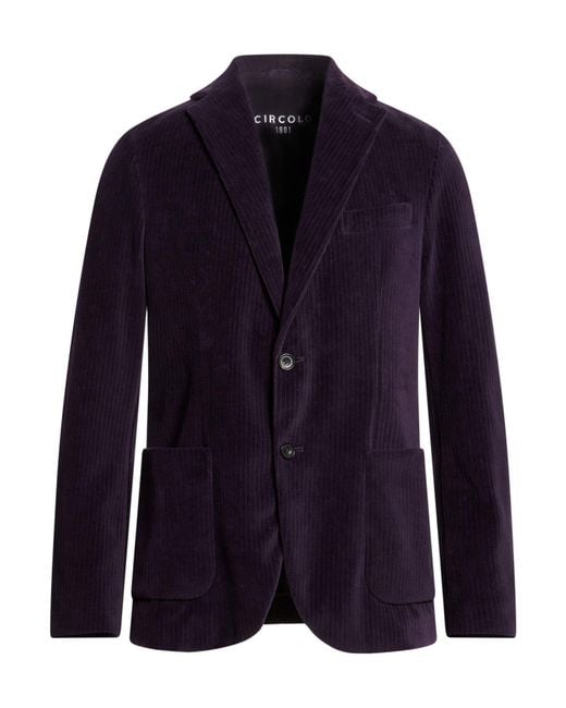 Circolo 1901 Blue Dark Blazer Cotton, Polyester for men