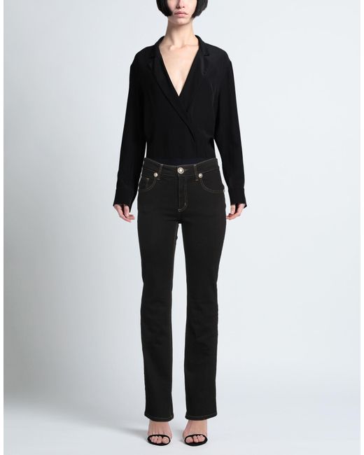 Angelo Marani Black Jeans Cotton, Polyamide, Elastane