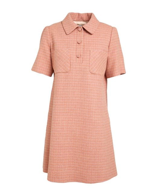 Paul & Joe Pink Mini Dress Virgin Wool, Polyamide